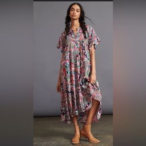 Maeve Anthropologie Antoinette Maxi dress 
Sz Large
Like new condition